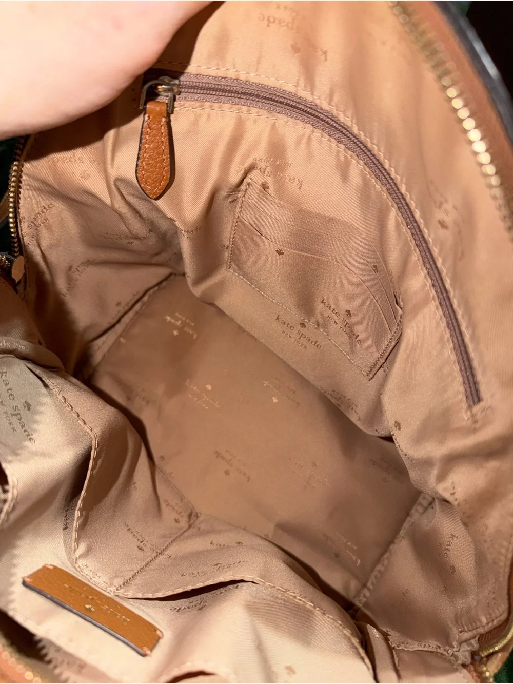 kate spade tan pebbled leather backpack